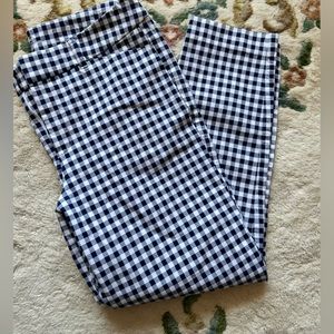 Navy plaid dress pants.